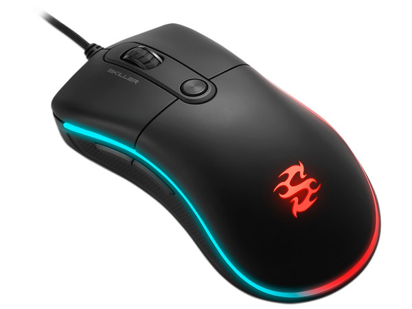 Mouse Gamer Sharkoon Skiller SGM2, hasta 6400 dpi, RGB. Color Negro.