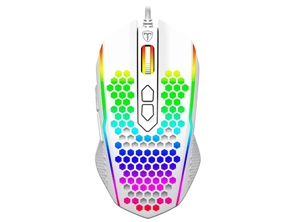 Mouse Gamer Inalámbrico T-Dagger Imperial T-TGM310, 7200 DPI, 8 Botones Programables, Cable USB de 1 m. Color Blanco.