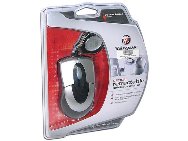Notebook Optical Mouse Targus con cable USB retráctil