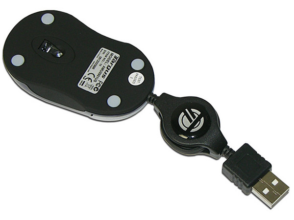 Mini Mouse Targus óptico con 5 botones y cable retráctil, USB.