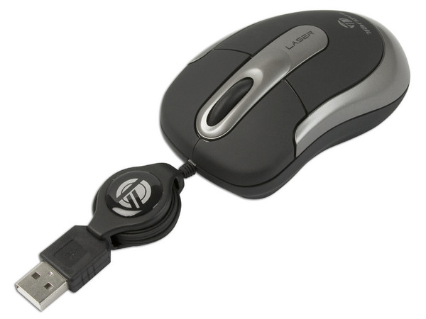 Mini Mouse Targus Láser, retráctil, USB.