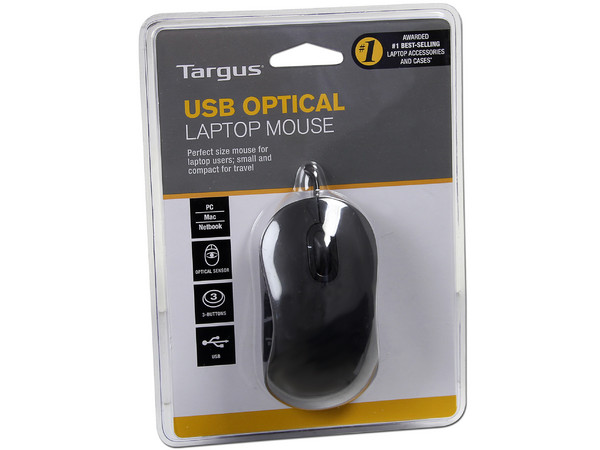 Mouse Targus Óptico para Laptop, USB. Color Negro