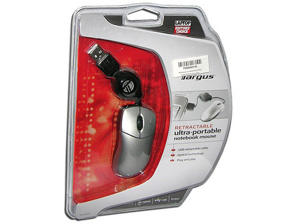 Mini Mouse Targus óptico, retráctil, USB.