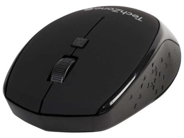 Mouse óptico inalámbrico TechZone TZ19MOU01-INA, receptor USB, Color Negro.