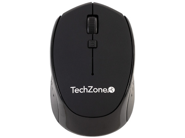 Mouse óptico inalámbrico TechZone TZ19MOU01-INA, receptor USB, Color Negro.