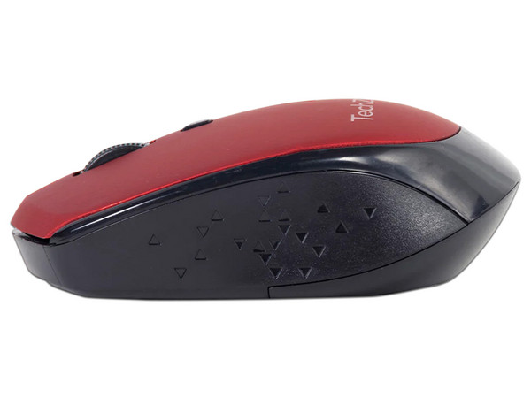 Mouse TechZone TZ19MOU01 Inalambrico, Receptor USB, 1600 dpi. Color Rojo/Negro.