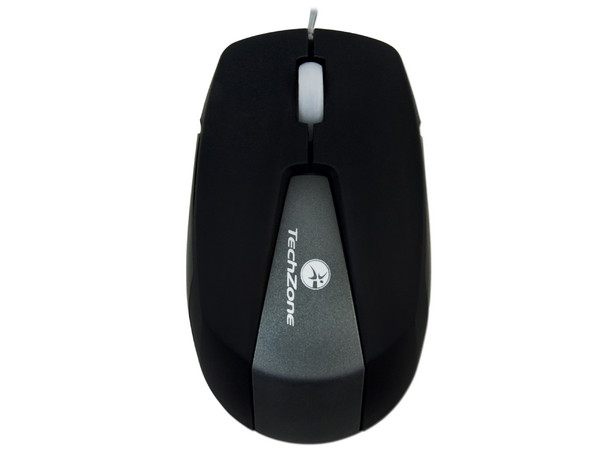 Mini Mouse TechZone Óptico, retráctil USB. Color Negro