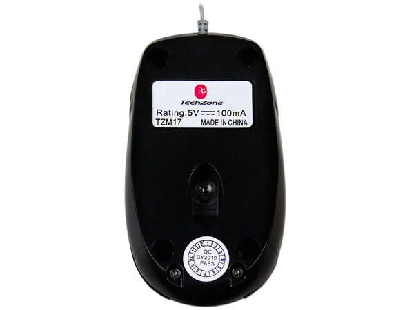 Mini Mouse TechZone Óptico, retráctil USB. Color Negro
