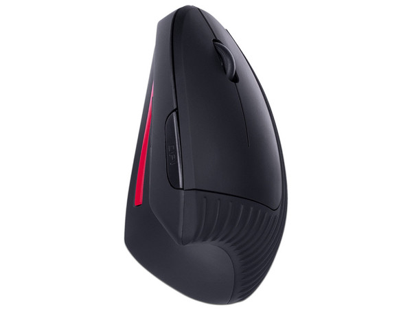 Mouse Inalámbrico TechZone Ergo 02, hasta 1600 dpi, 6 botones, Bluetooth, Receptor USB, Batería recargable. Color Negro.