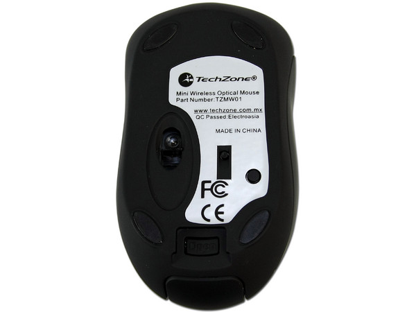 Mini Mouse TechZone Óptico Inalámbrico, USB. Color Negro