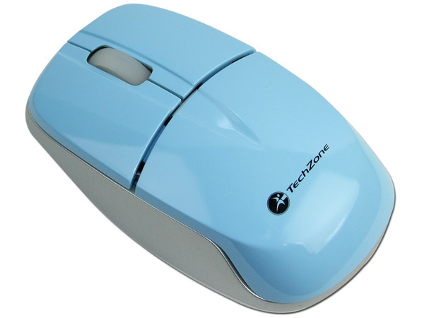 Mini Mouse TechZone Óptico Inalámbrico, USB. Color Celeste