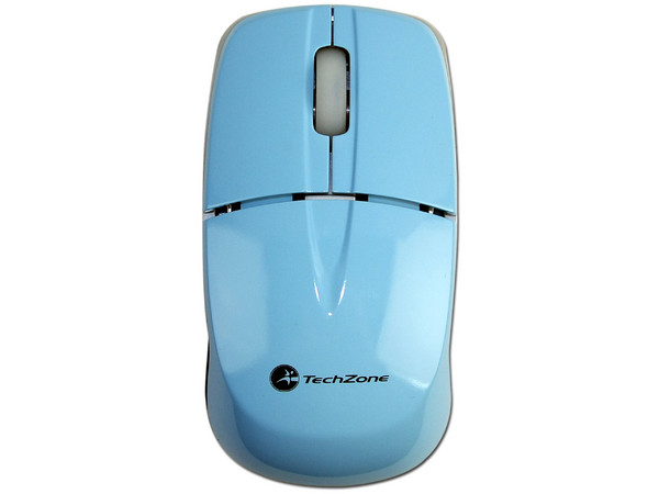 Mini Mouse TechZone Óptico Inalámbrico, USB. Color Celeste