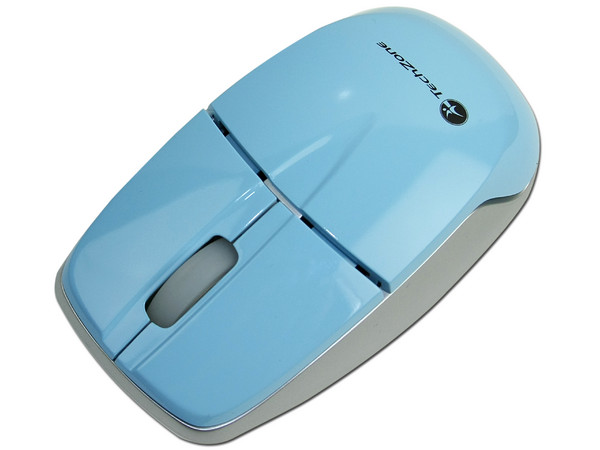 Mini Mouse TechZone Óptico Inalámbrico, USB. Color Celeste