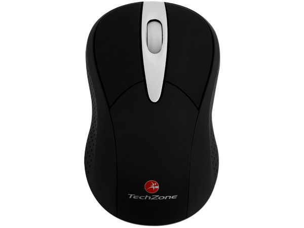 Mini Mouse TechZone Óptico Inalámbrico, Micro Receptor USB. Color Negro