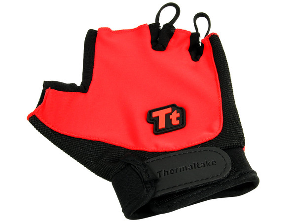 Guante Derecho Tt eSPORTS Gaming Glove, tamaño mediano, Color Negro/Rojo