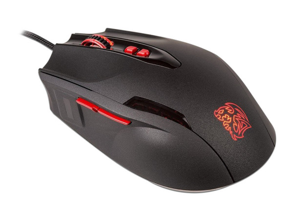 Mouse láser Gamer Thermaltake TteSPORTS Black FP con 7 botones, hasta 57000 dpi, lector de huella digital.