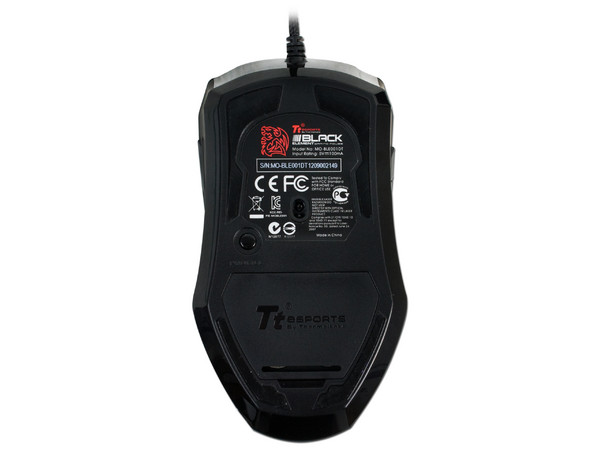 Mouse Láser Tt eSports Black Eelement hasta 6500 dpi, 9 botones, sistema de peso regulable, USB.
