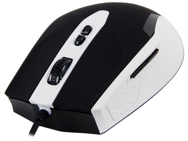 Mouse Gamer Tt eSports Black Combat White, sensor Láser de hasta 4000dpi y sistema de peso regulable, USB