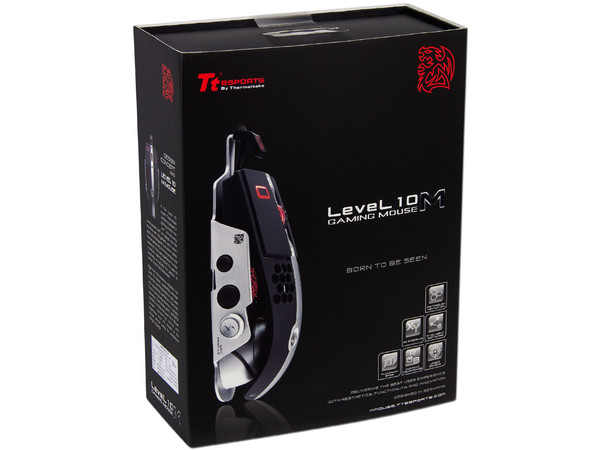 Mouse Gamer Thermaltake Tt esports Level 10M, sensor Láser de hasta 8200dpi, 7 botones, armazón de aluminio, USB. Color Negro