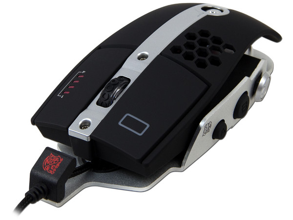 Mouse Gamer Thermaltake Tt esports Level 10M, sensor Láser de hasta 8200dpi, 7 botones, armazón de aluminio, USB. Color Negro