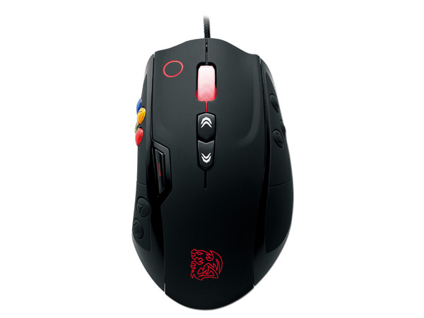 Mouse Gamer Tt eSports VOLOS, sensor Láser de hasta 8200dpi 14 Botones, sistema de peso regulable, USB
