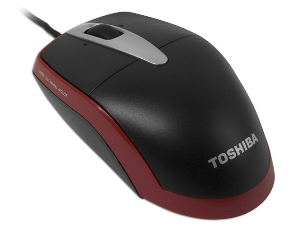 Mouse Láser Toshiba, 1600dpi, USB. Color Negro/Rojo