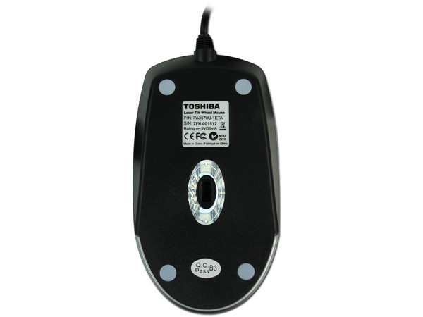Mouse Toshiba Láser, Color Negro, USB.