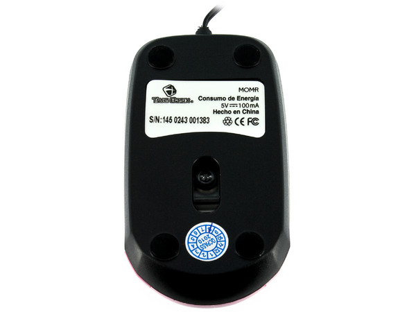 Mini Mouse TrueBasix Óptico, retráctil USB. Color rosa