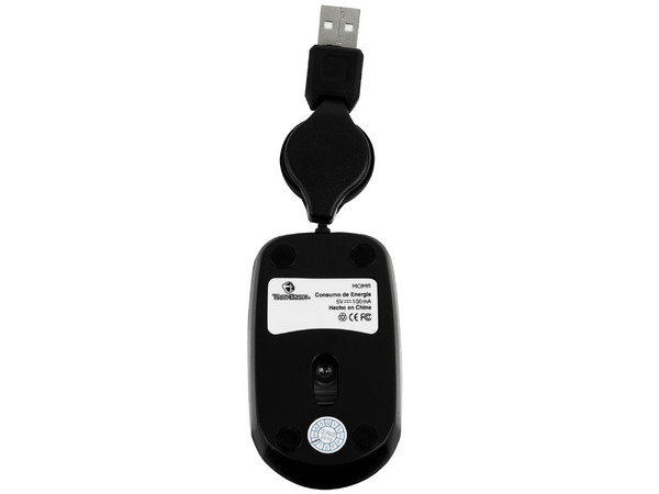 Mini Mouse TrueBasix Óptico, retráctil USB. Color Blanco