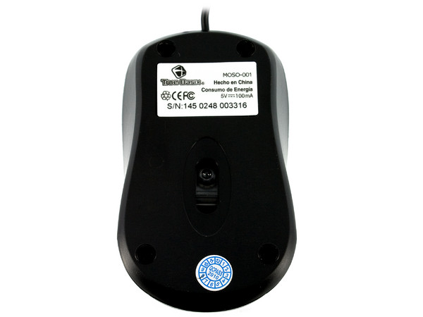 Mouse TrueBasix Óptico, USB. Color Negro