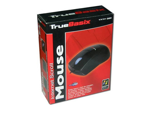 Mouse Óptico TrueBasix TXM-350, USB. Color Negro