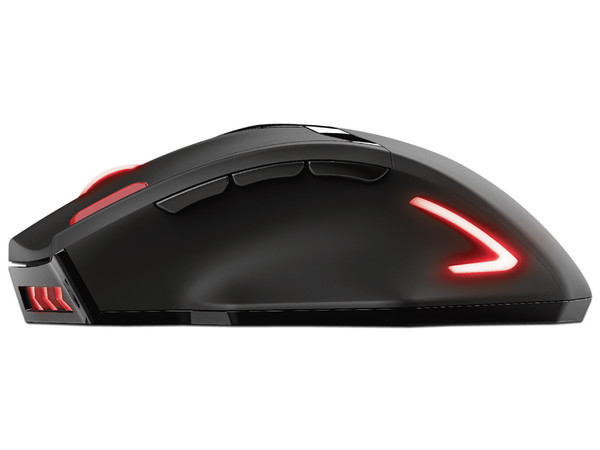 Mouse Gamer Trust GXT Ranoo, hasta 2400 dpi, 9 botones, iluminación RGB, Receptor USB. Color Negro.