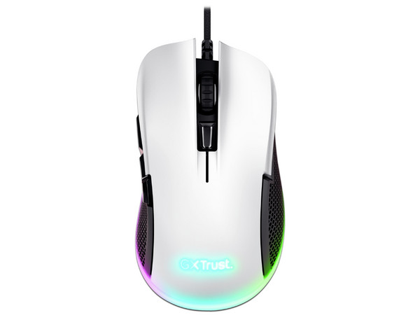 Ratón Gaming GXT 922W Ybar, 7200 PPP, Iluminación LED RGB Completa, Color Blanco.