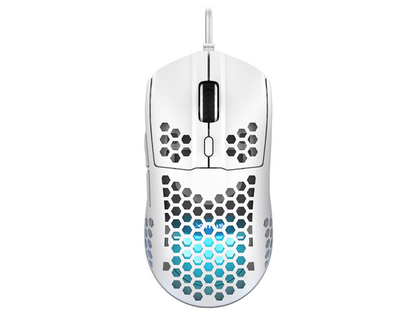 Mouse Gaming Trust Helox GXT928 25389, con Resolución de Movimiento de 6400 DPI y Botones Programables. Color Blanco.