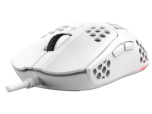 Mouse Gaming Trust Helox GXT928 25389, con Resolución de Movimiento de 6400 DPI y Botones Programables. Color Blanco.
