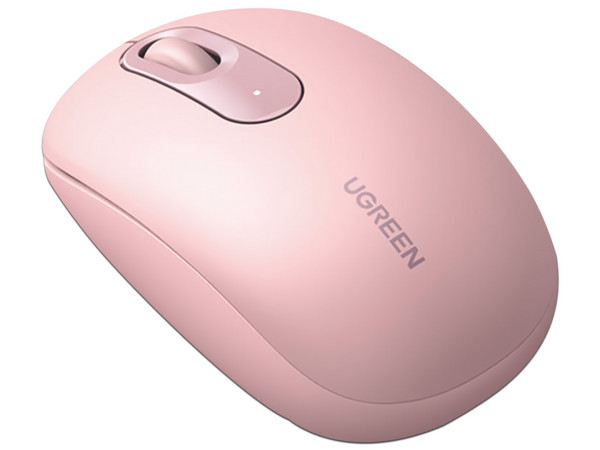 Mouse Óptico Inalámbrico Ergonómico Ugreen 90686, USB, 2400 DPI, Color Rosa.