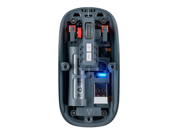Mouse Óptico Inalámbrico Vorago MO-415, hasta 1600 dpi, Bluetooth, Receptor USB, Transparente.