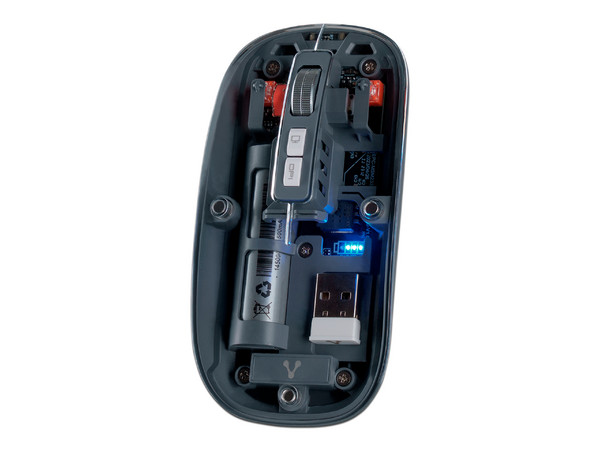 Mouse Óptico Inalámbrico Vorago MO-415, hasta 1600 dpi, Bluetooth, Receptor USB, Transparente.