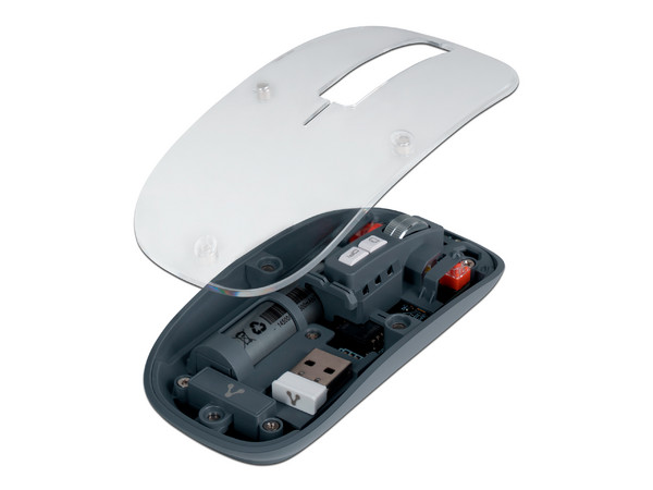 Mouse Óptico Inalámbrico Vorago MO-415, hasta 1600 dpi, Bluetooth, Receptor USB, Transparente.