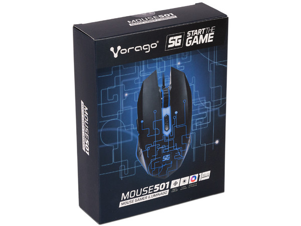 Mouse Óptico Vorago MO-501, hasta 3200 dpi, USB.