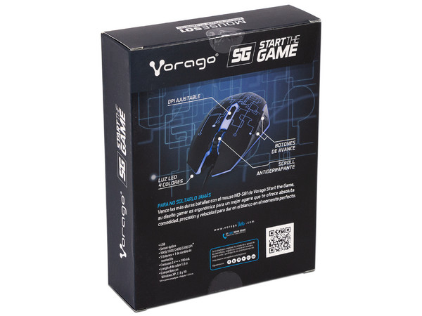 Mouse Óptico Vorago MO-501, hasta 3200 dpi, USB.
