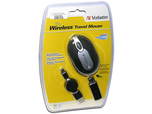 Mini Mouse Verbatim Óptico Inalámbrico, Recargable USB.