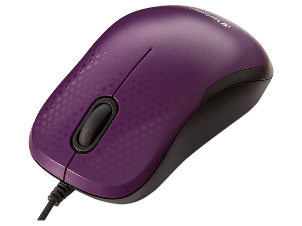 Mouse Óptico Alámbrico Verbatim 70235, USB. Color Violeta.