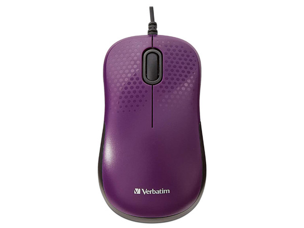 Mouse Óptico Alámbrico Verbatim 70235, USB. Color Violeta.