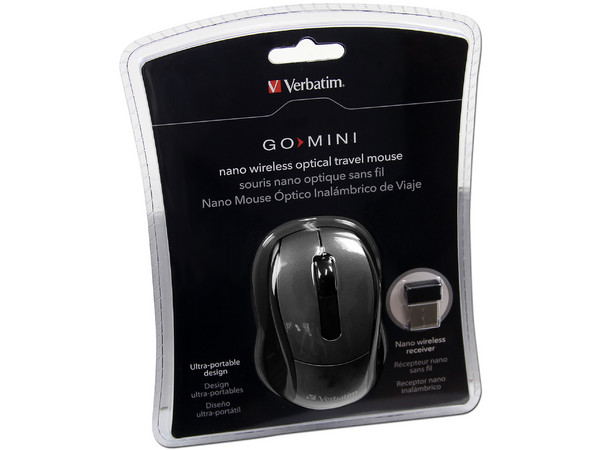 Mouse Verbatim GO MNI Óptico Inalámbrico para Laptop, USB. Color Gris