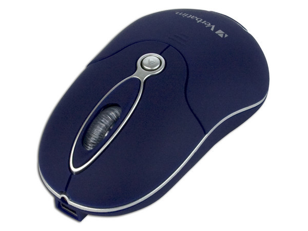 Mini Mouse Verbatim Óptico Inalámbrico, Recargable USB. Color Azul
