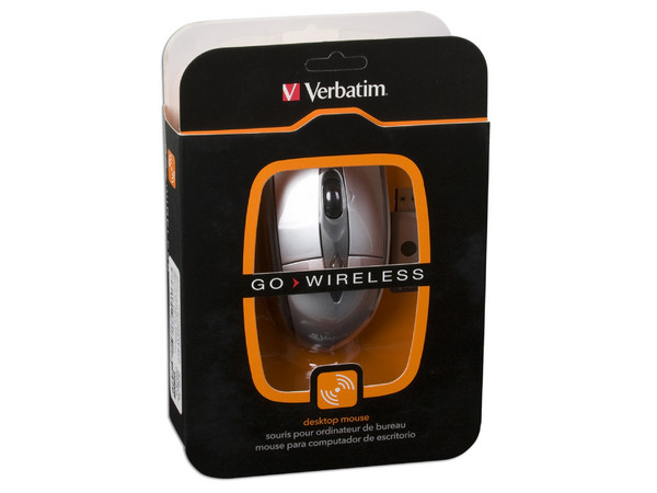 Mouse Verbatim GO Wireless Láser Inalámbrico, USB 2.0. Color Plateado