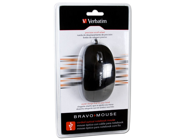 Mouse Verbatim BRAVO Óptico, USB. Color Negro