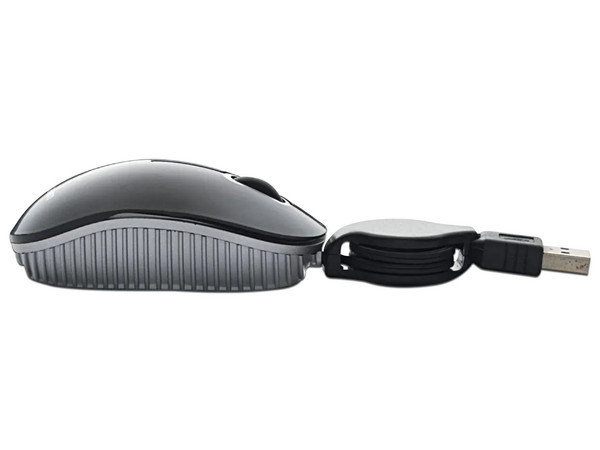 Mini Mouse Óptico Verbatim VB98113-BLK, Cable Retráctil, USB. Color Negro.
