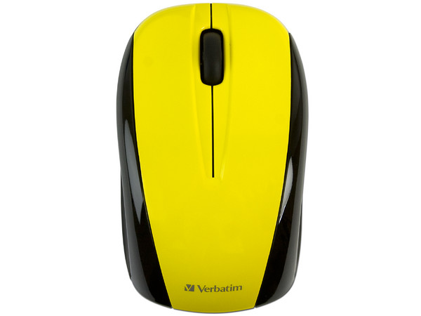 Mouse Verbatim GO NANO Óptico Inalámbrico para Laptop, USB. Color Amarilo